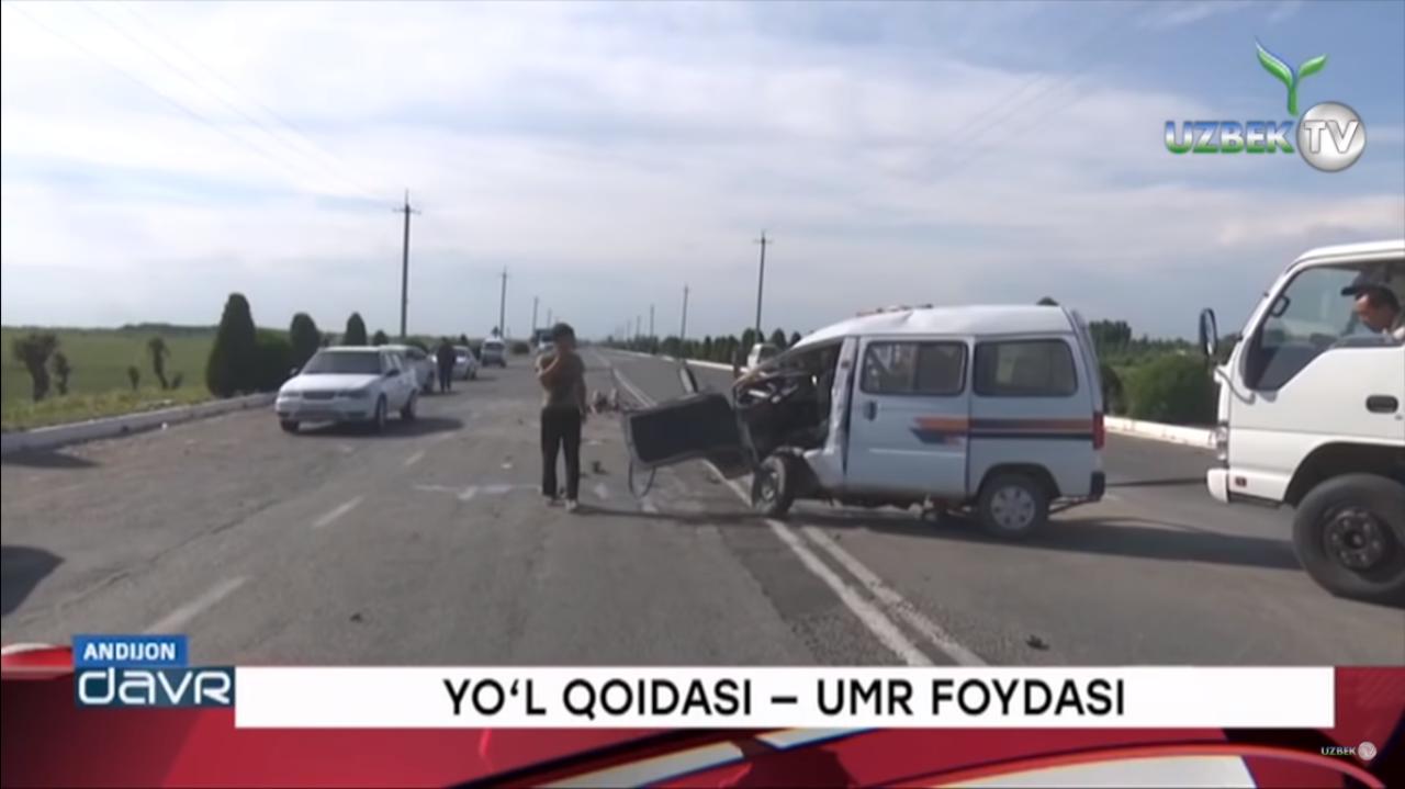 Андижонда жуда аянчли автоҳалокат! Damas Va Jentra to'qnashib kettdi Damas ikkiga buklandi